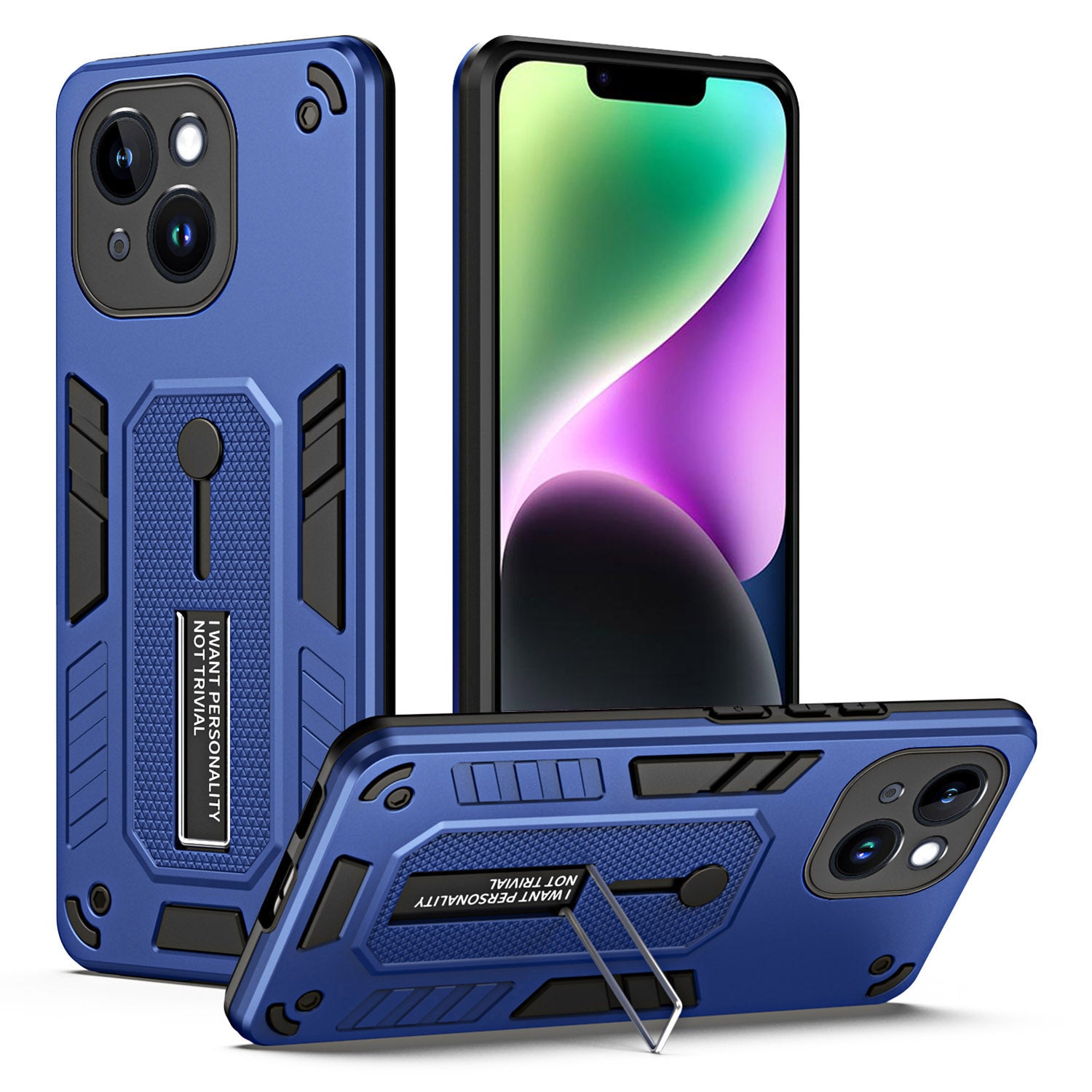 Ochranný kryt TPU pro iPhone 14 PC Skrytý stojánek odolný proti pádu Ochranný kryt TPU pro iPhone 14 PC Skrytý stojánek odolný proti pádu